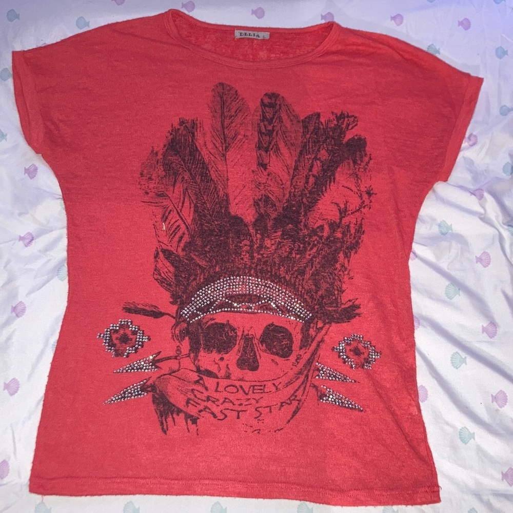 dELiA*s Red Textured Top